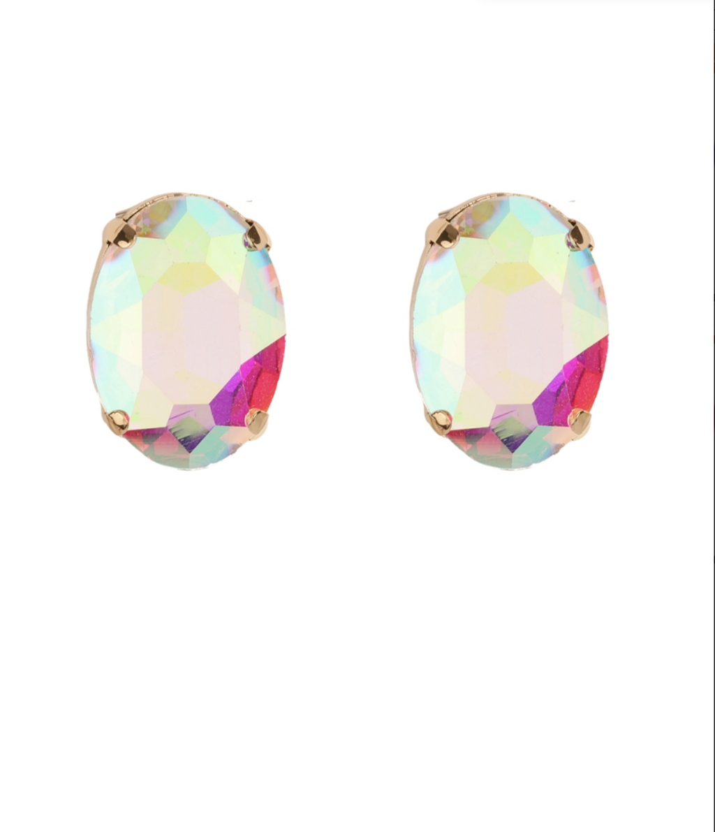 Oval Stone Earrings