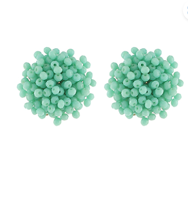 Beaded Pom Pom Earring