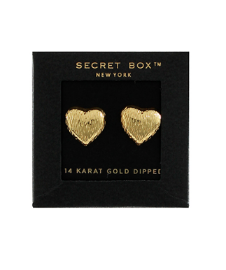 Brushed Heart Stud Earrings