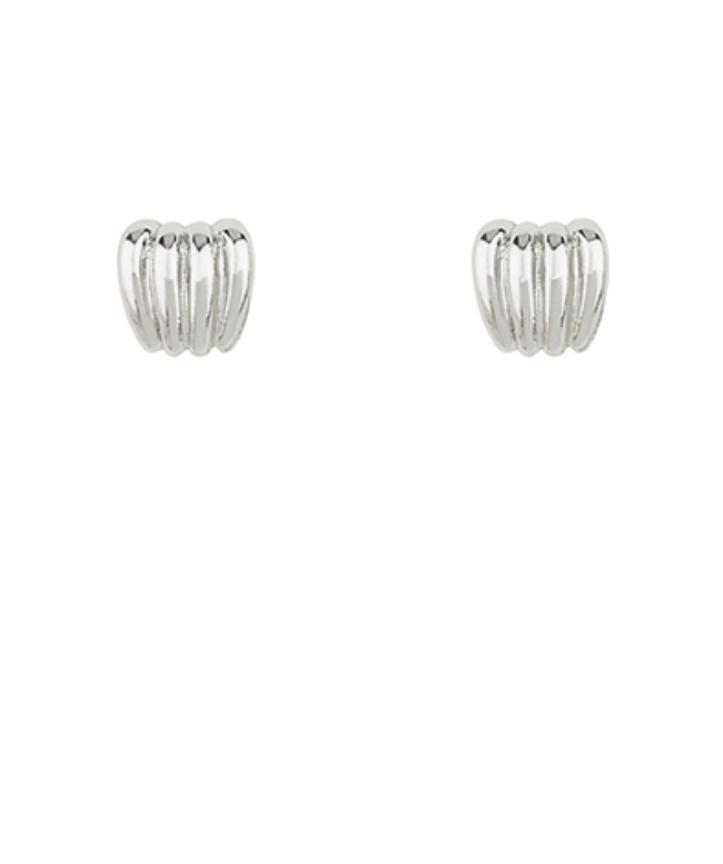 Textured Ribbed Square Earrings