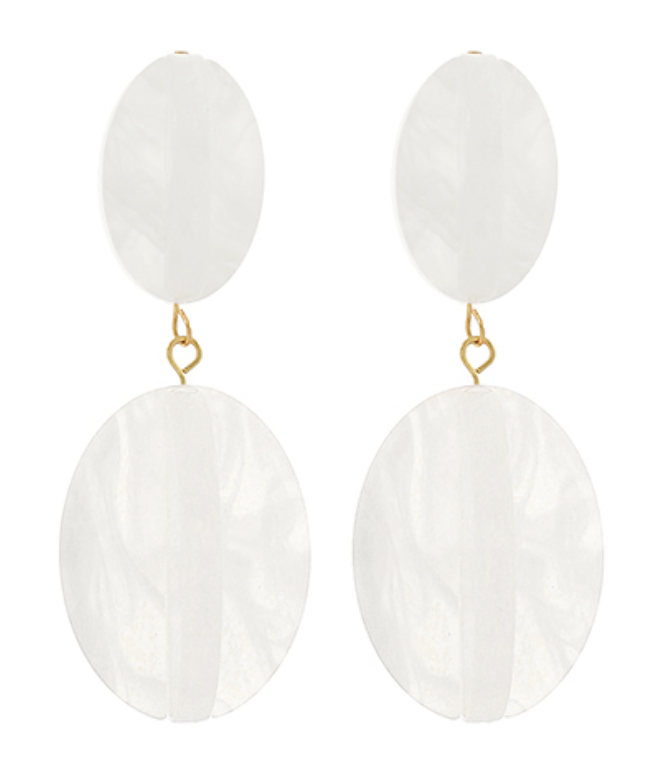 Oval Acrylic Drop Earrings