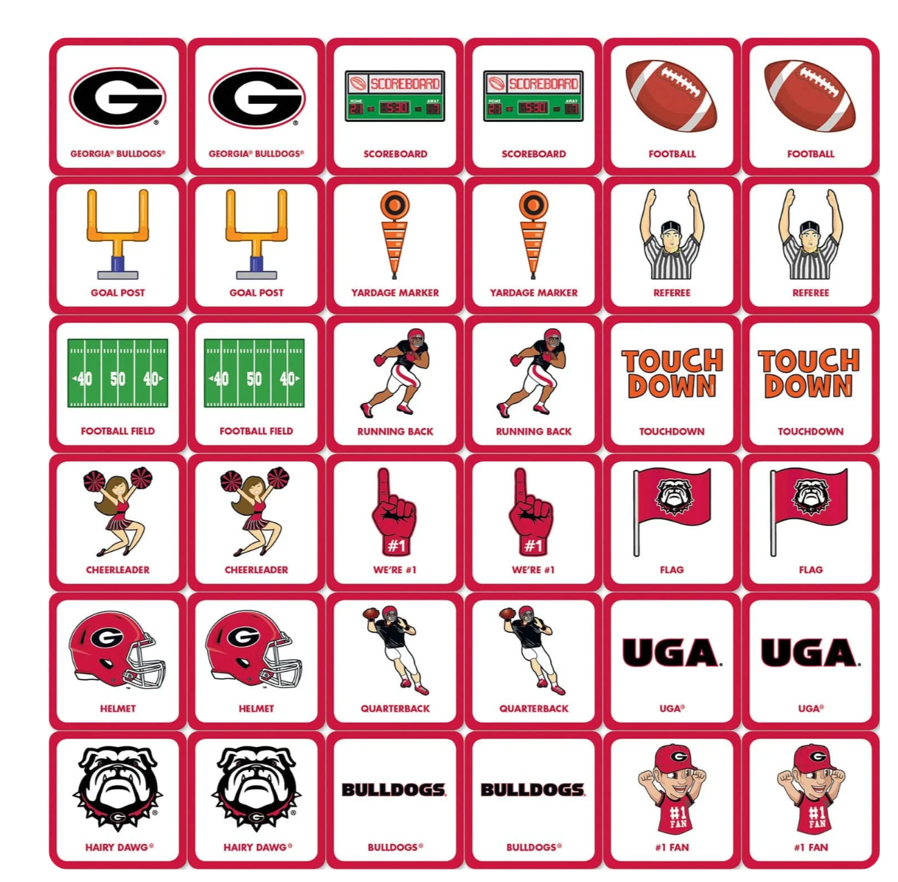 Georgia Bulldogs Matching Game