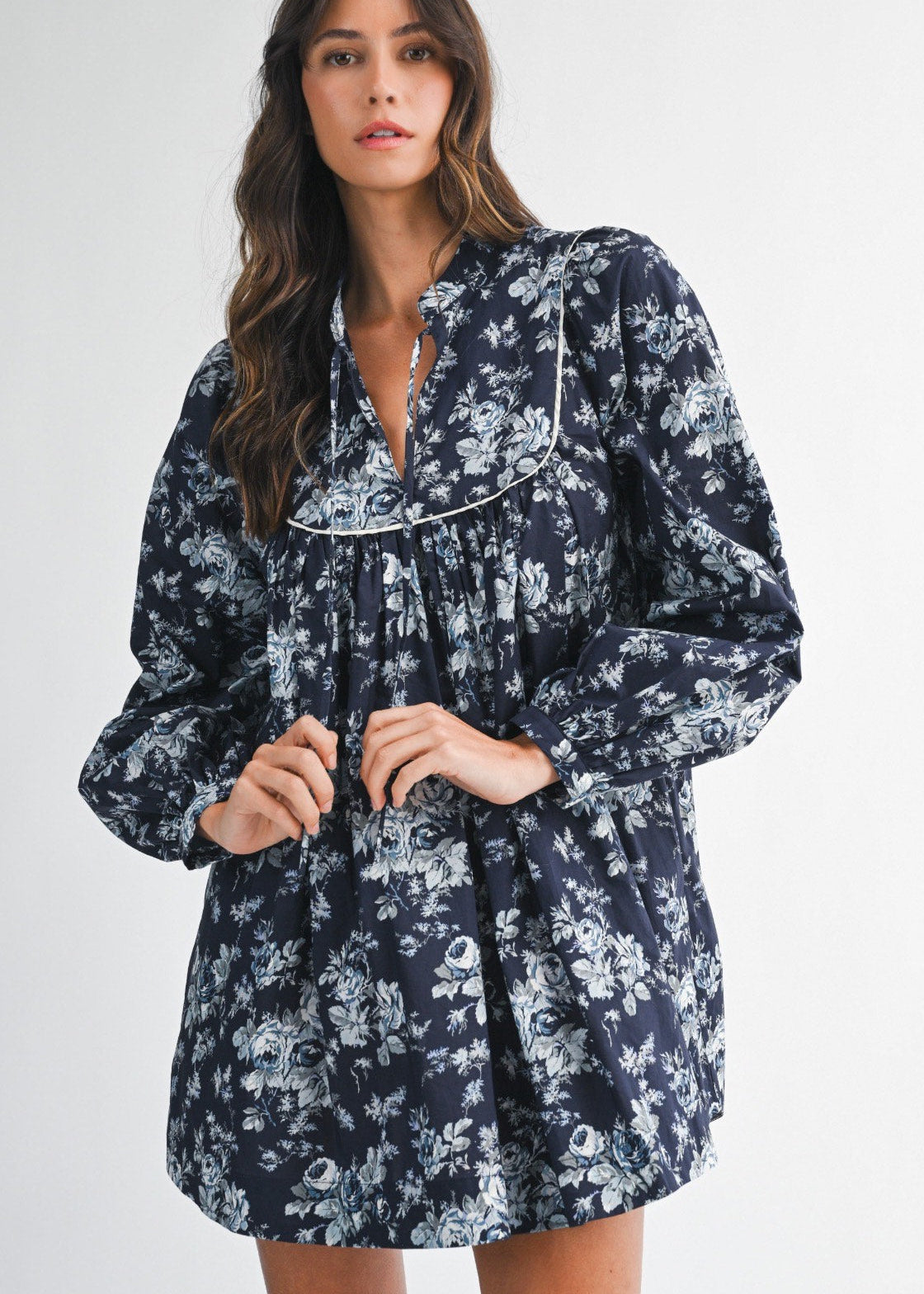 Vintage Bouquet Babydoll Mini Dress