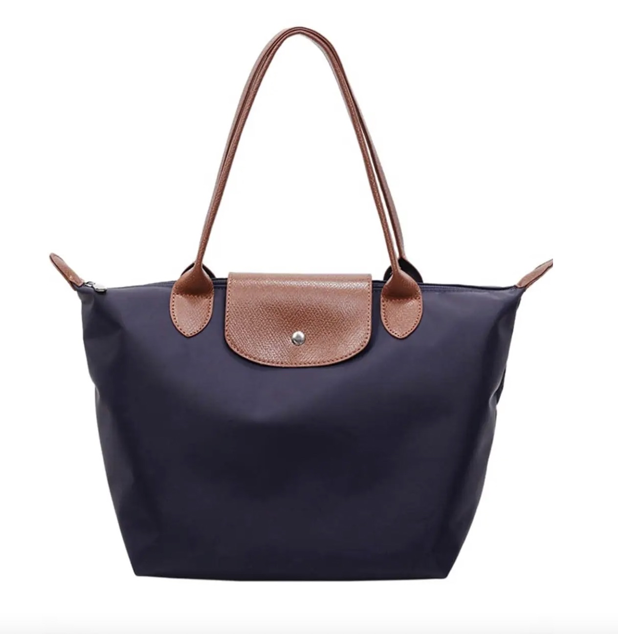 Ladies Color Block Nylon Shoulder Tote Bag