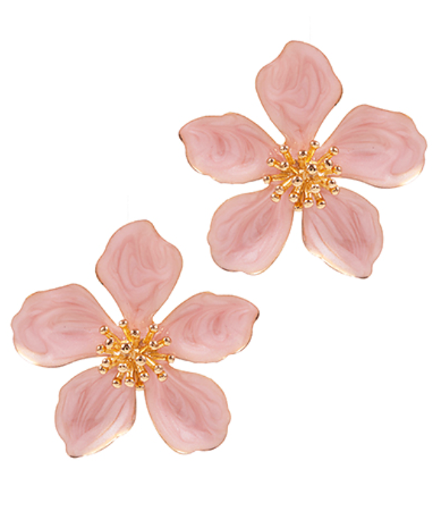 Elodie Flower Pearlized Enamel Earrings