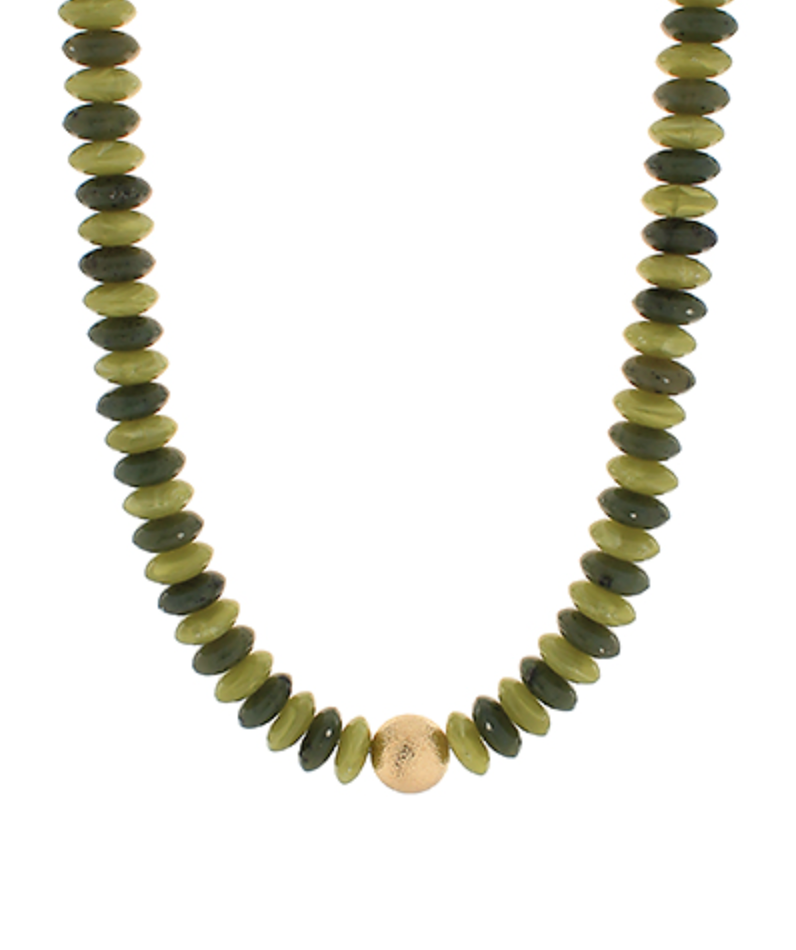 Color Rondelle Beads Necklace