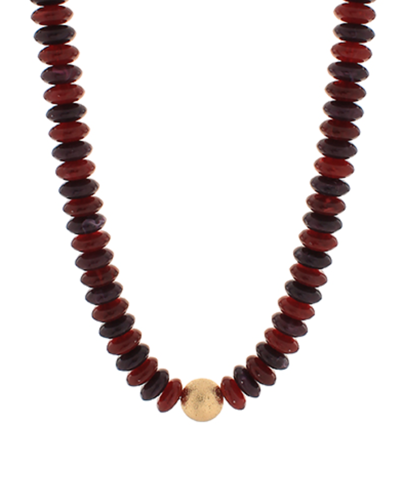 Color Rondelle Beads Necklace