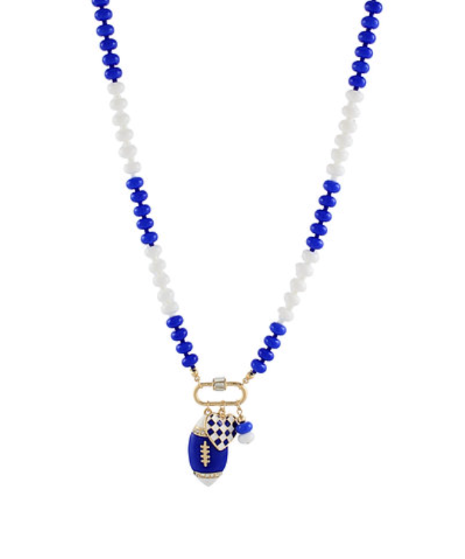 Football & Heart Charm Necklace
