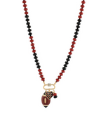 Football & Heart Charm Necklace