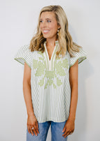 Lacey V-Neck Stripe Top