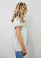 Lacey V-Neck Stripe Top