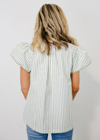 Lacey V-Neck Stripe Top