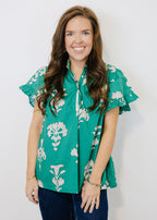 Hallie Floral Ruffle Sleeve Top