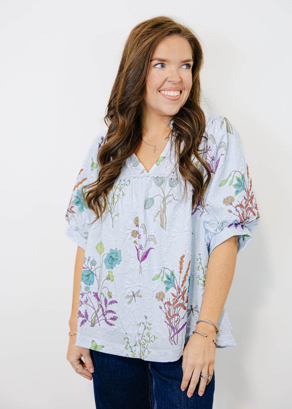 Lizzie Printed Puff Sleeve Top