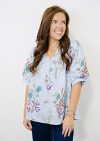 Lizzie Printed Puff Sleeve Top