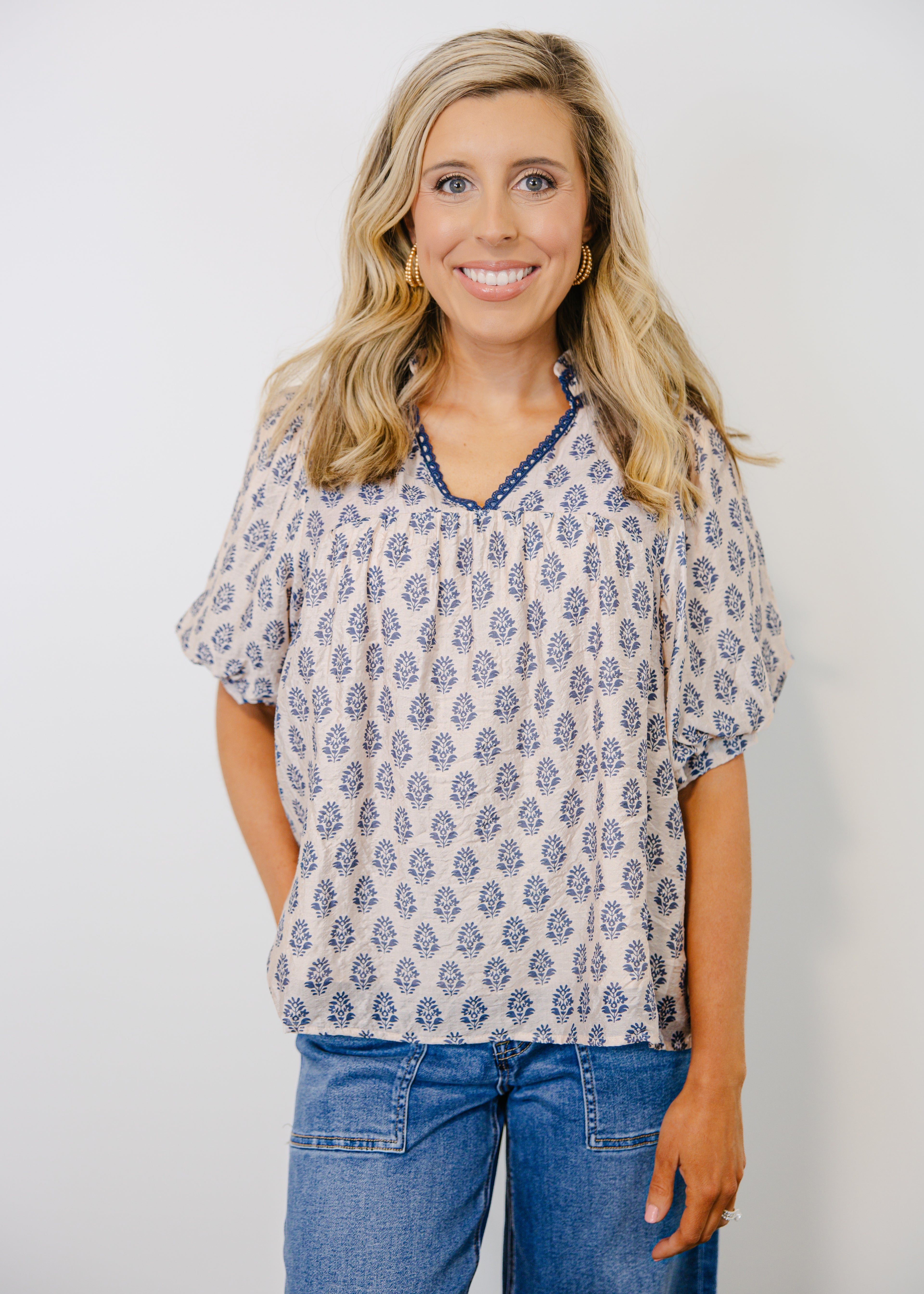 Willa Abstract Print Top