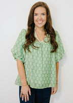 Willa Abstract Print Top
