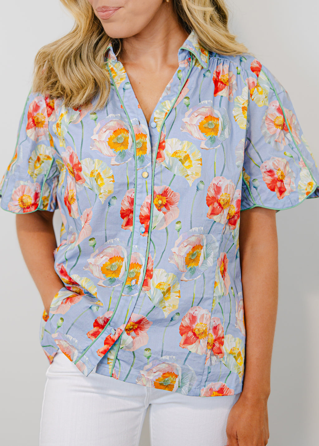 Mia Floral Button-Down Top