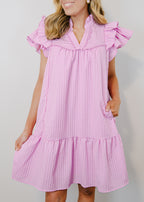 Eliza Flutter Sleeve Mini Dress
