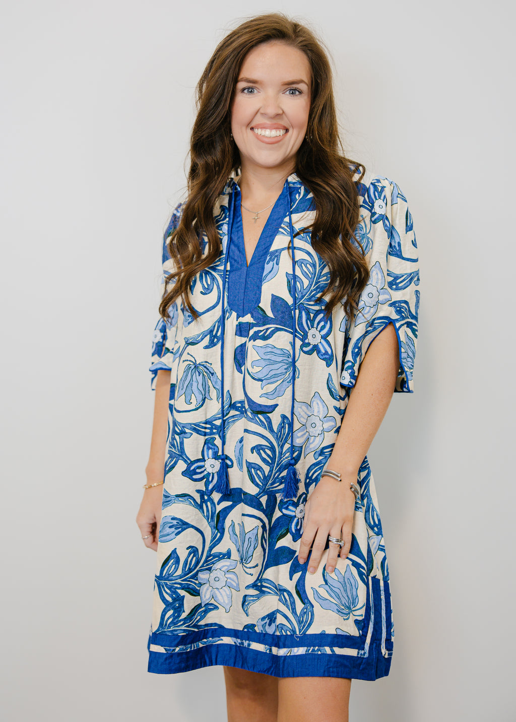 Annalise Floral Tassel Mini Dress