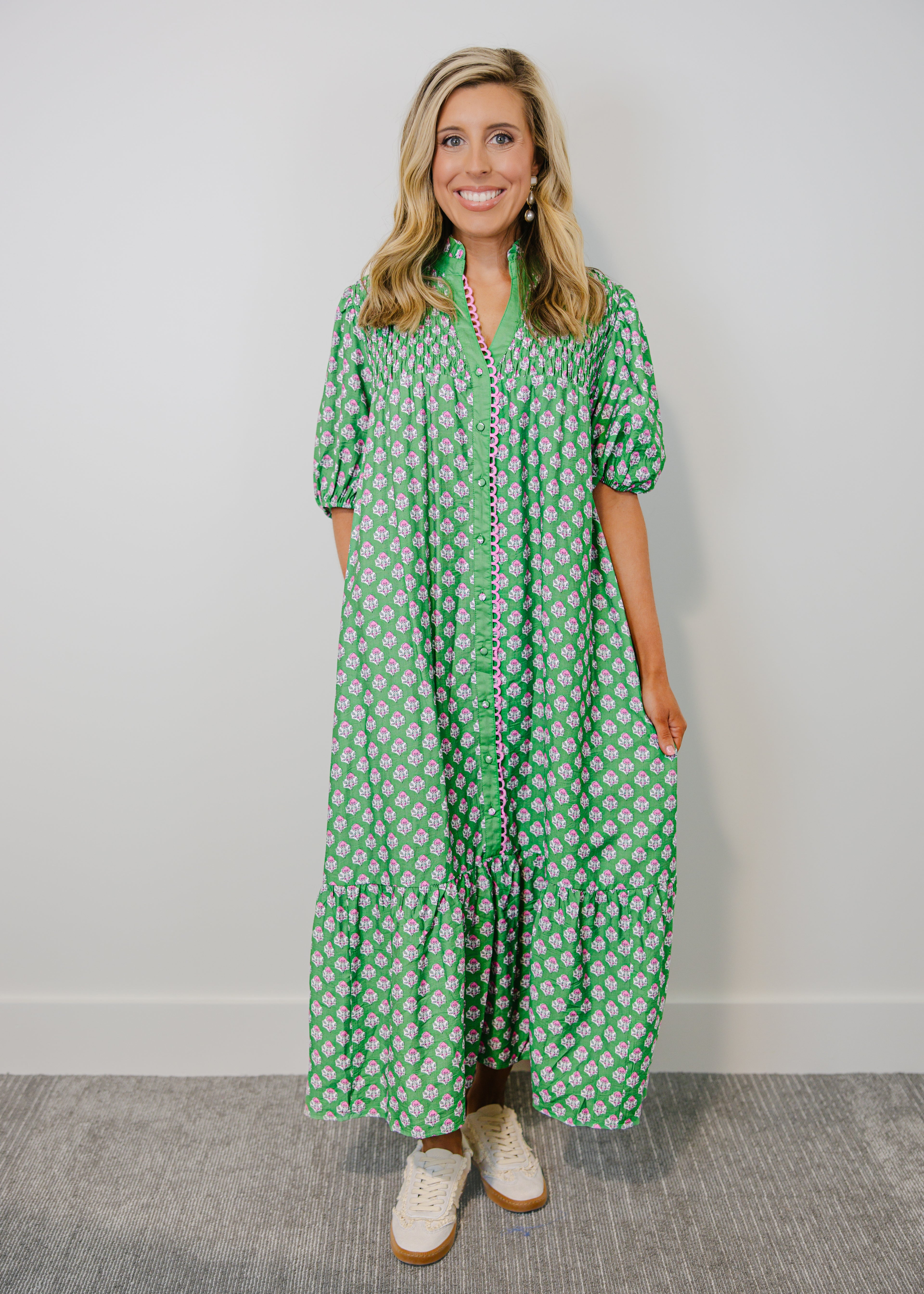 Leila Floral Print Midi Dress