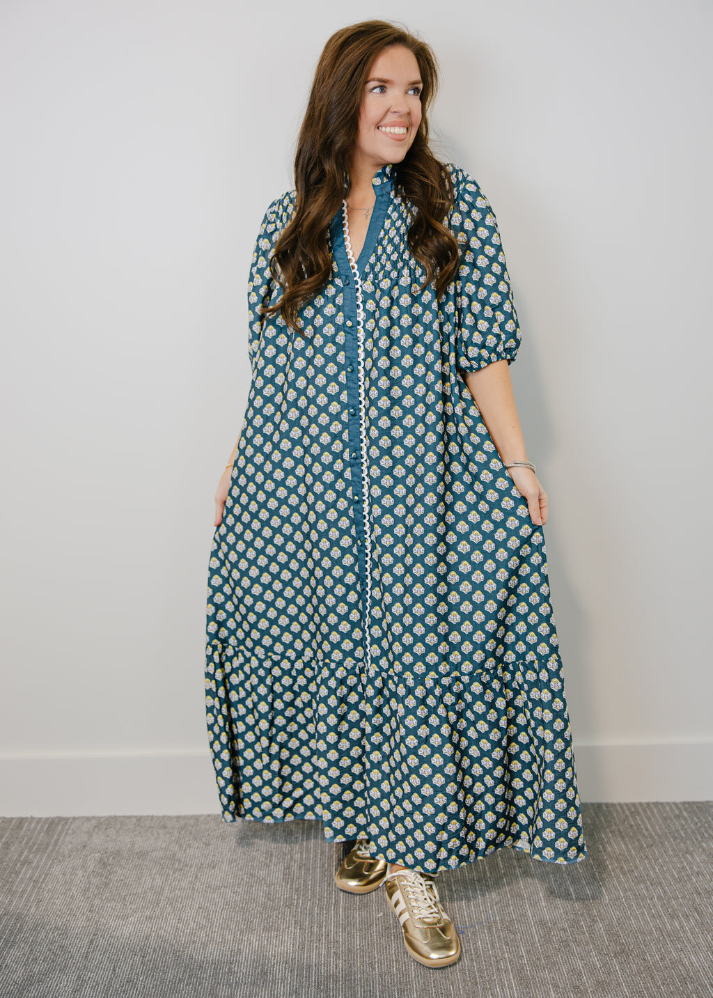 Leila Floral Print Midi Dress