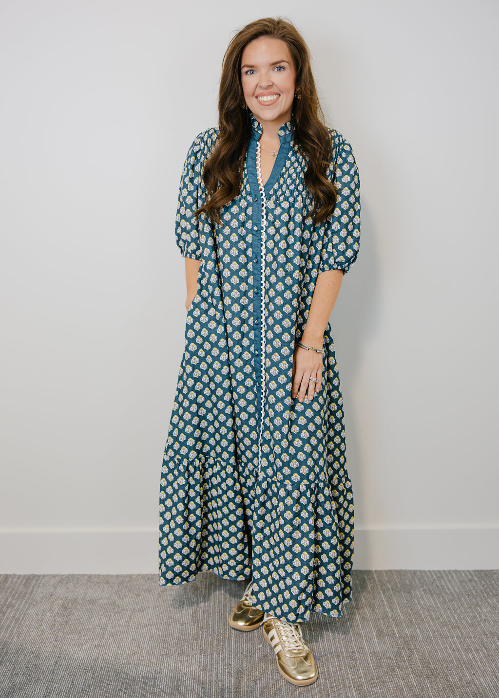 Leila Floral Print Midi Dress