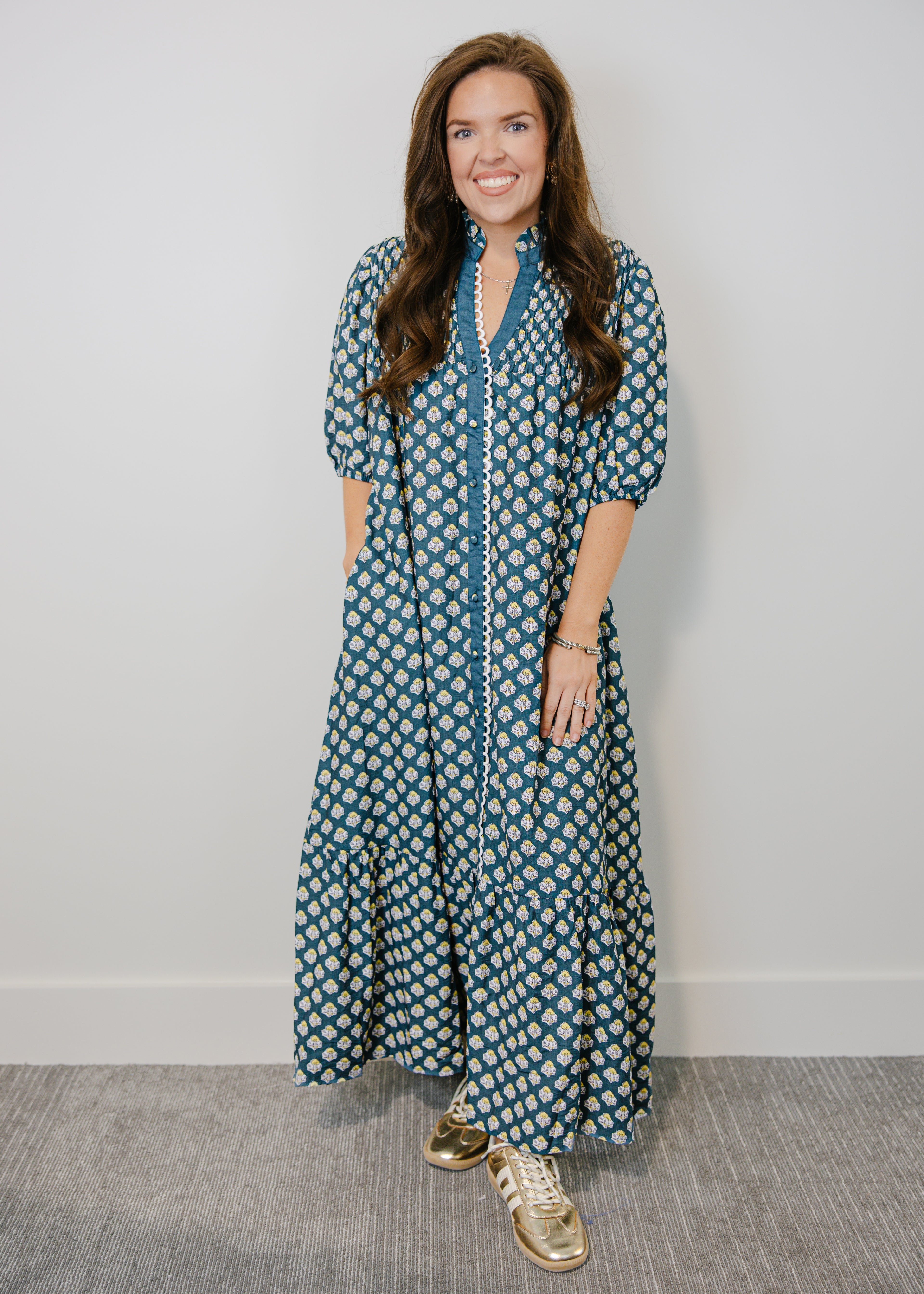 Leila Floral Print Midi Dress