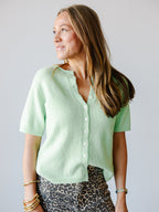 Short Sleeve Button Cardigan