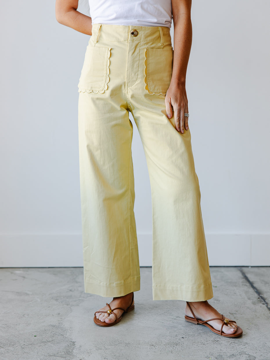 Clara High-Rise Scallop Pocket Pants