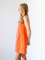 Ellie Scalloped Colorblock Shift Dress
