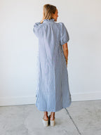 Gingham Short Sleeve Relaxed Midi Dress