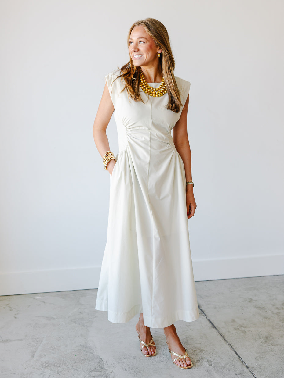 silk ruched midi dress Off Shoulder Midi Dress XS