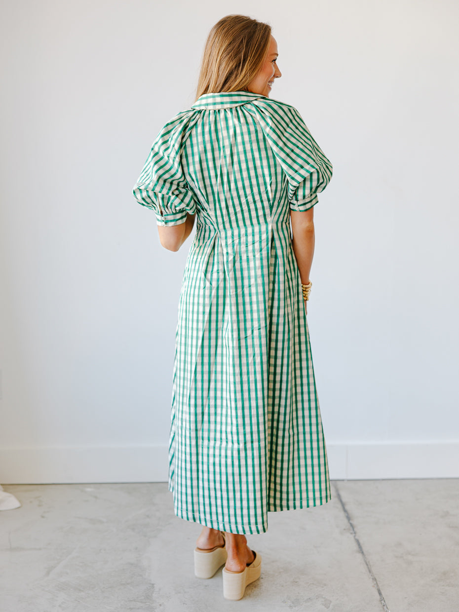 Clara Gingham Check Midi Dress