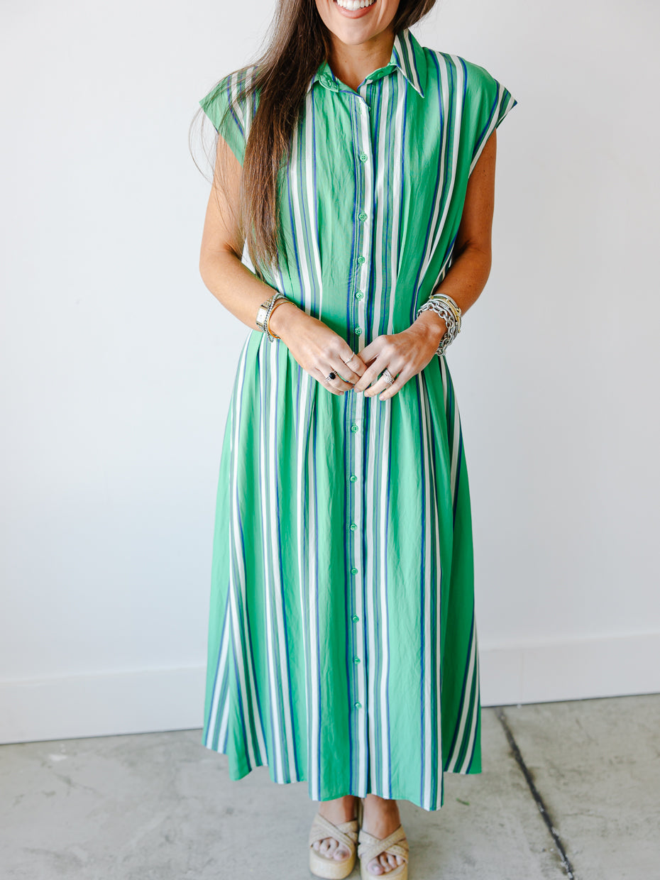 tcec green dress Folly Kelly Green Flutter Sleeve Midi Dress