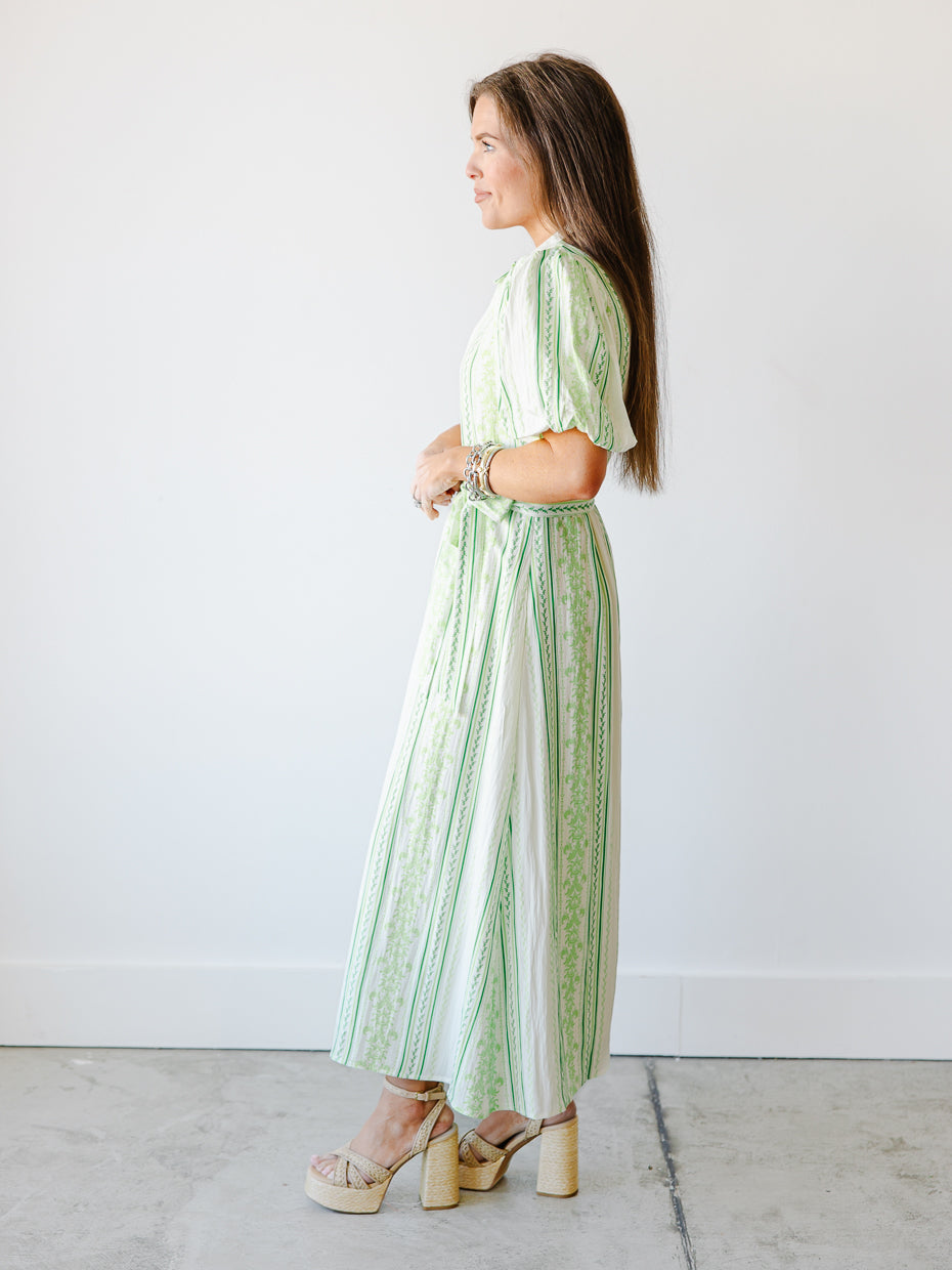 galaxy metallic maxi dress green Galaxy Metallic Maxi Dress - Green