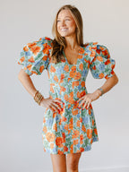 Indigo Floral Mini Dress