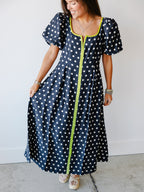 Ayla Polka Dot Midi Dress