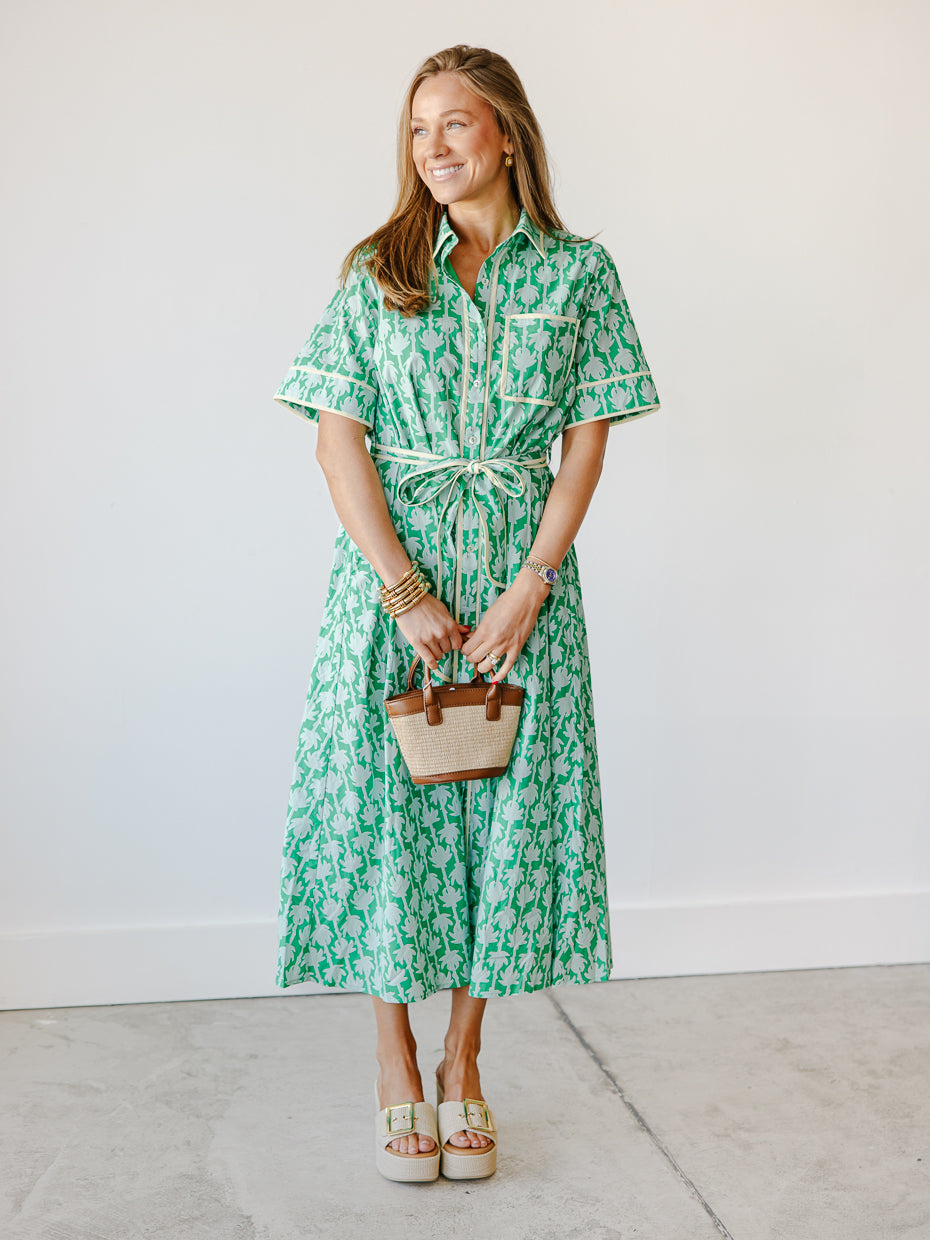 Maeve Belted Shirt Midi Dress
