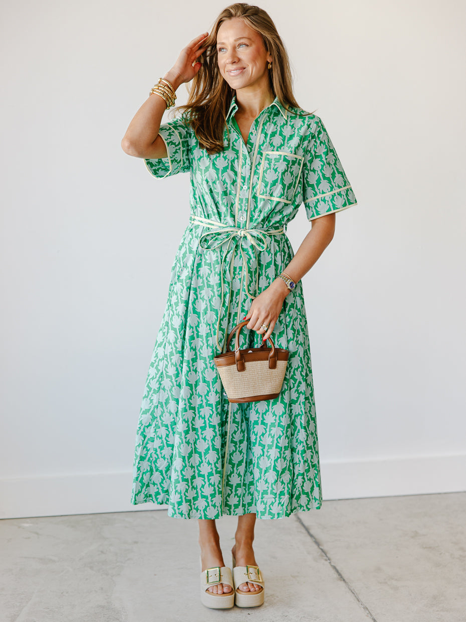 Maeve Belted Shirt Midi Dress