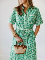 Maeve Belted Shirt Midi Dress
