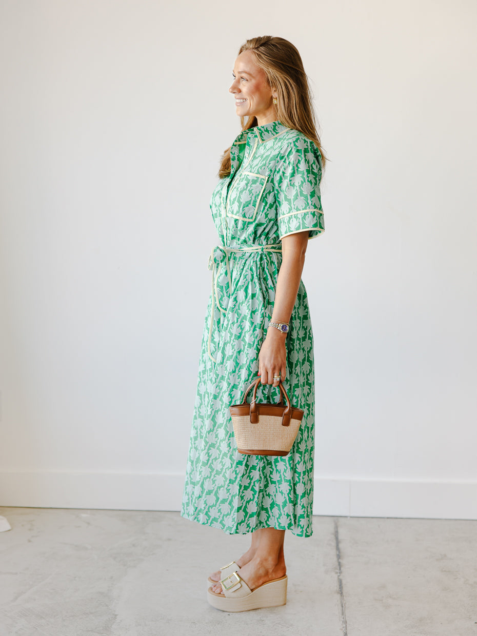 Maeve Belted Shirt Midi Dress