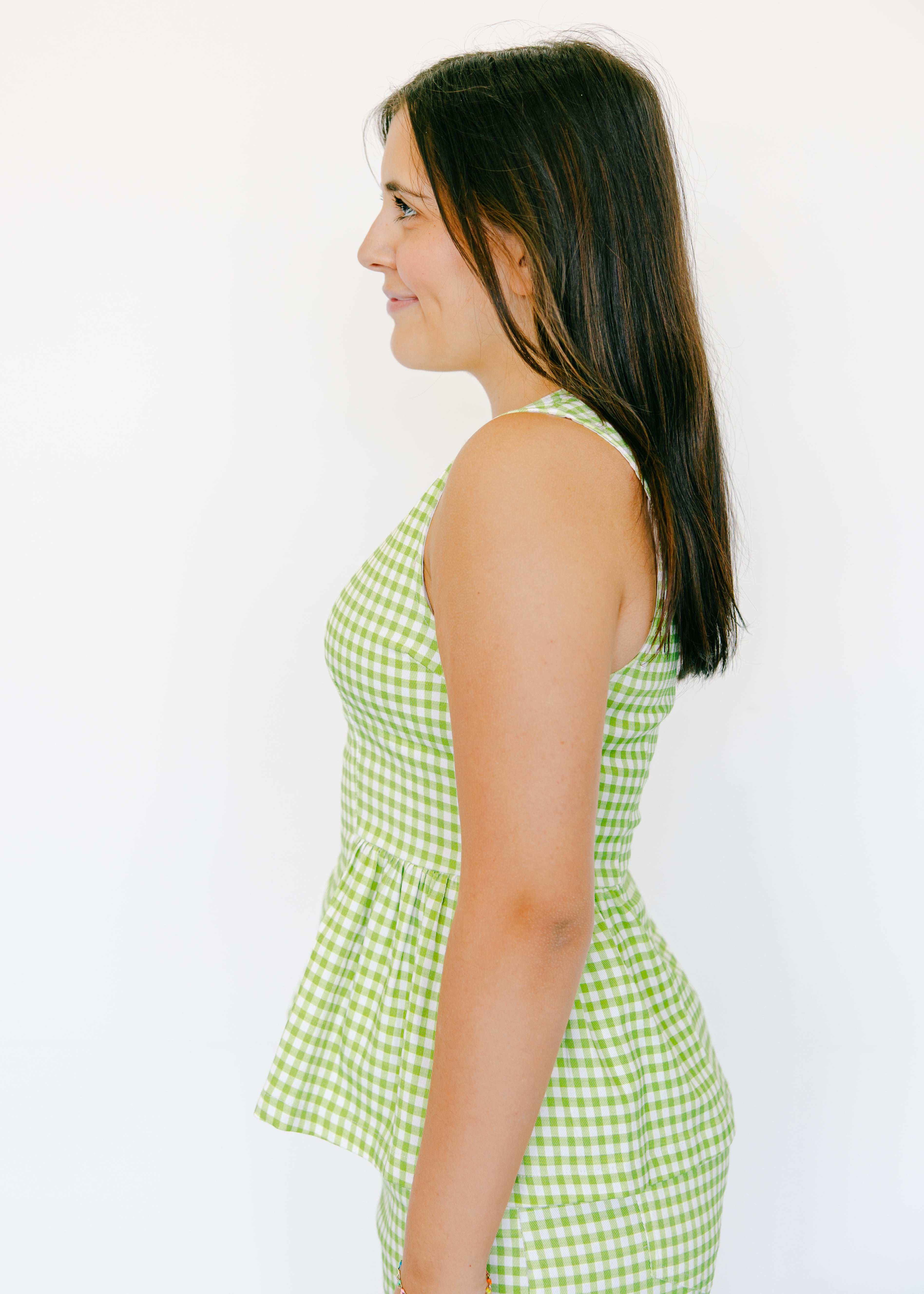 Emilia Gingham Peplum Top – The Swank Company