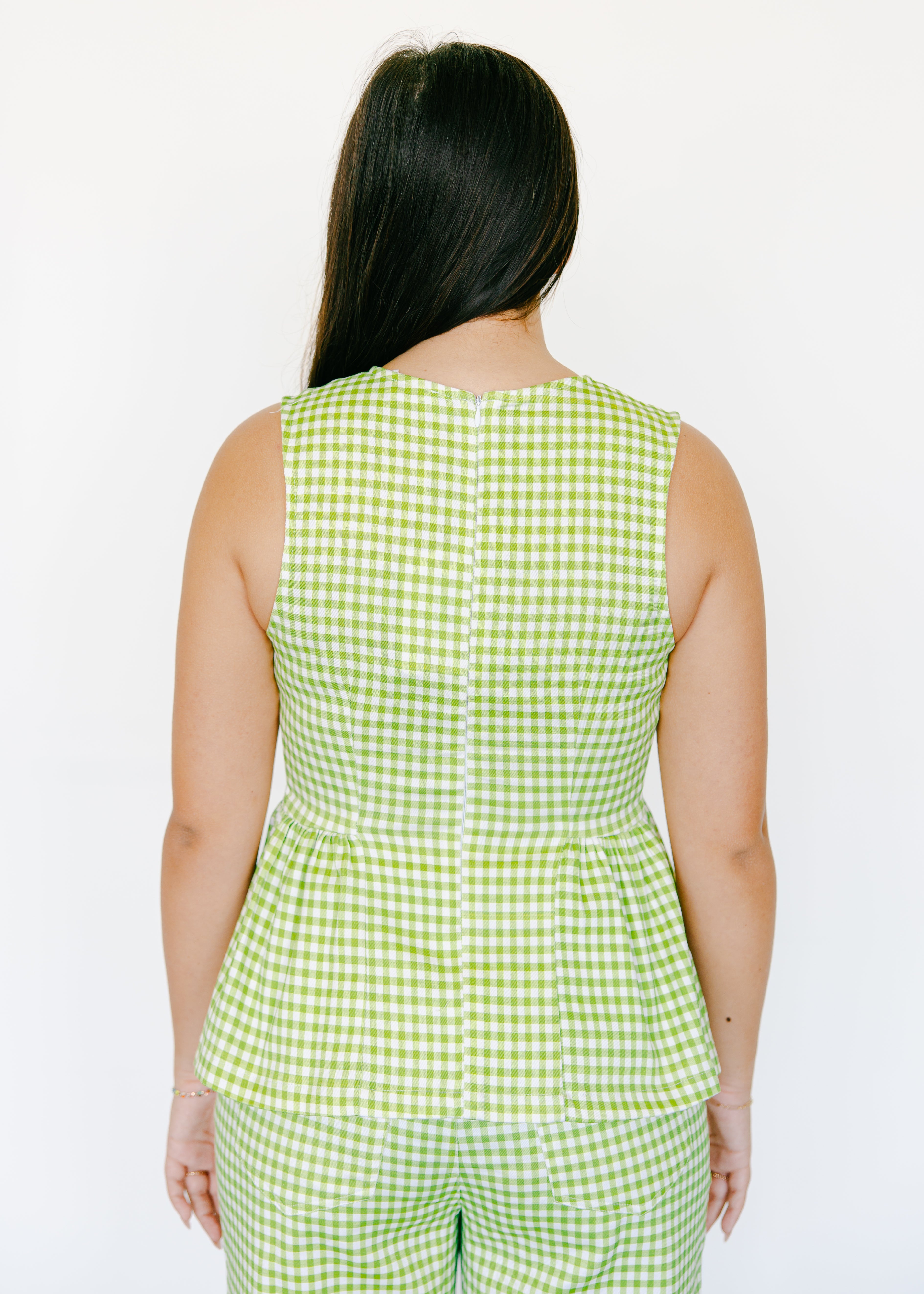 Emilia Gingham Peplum Top – The Swank Company