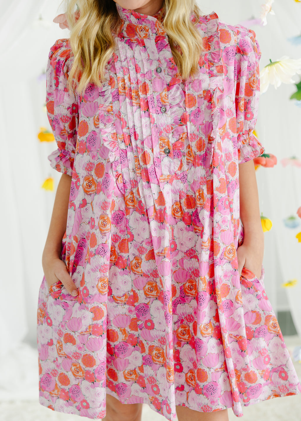 Hazel Ruffle Detail Floral Mini Dress