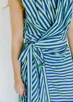 Anika Striped Tie Waist Midi Dress