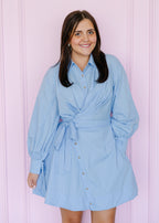 Dahlia Wrap Front Shirt Mini Dress