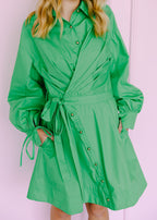 Dahlia Wrap Front Shirt Mini Dress