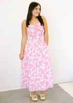 Rosette Charm Floral Maxi Dress
