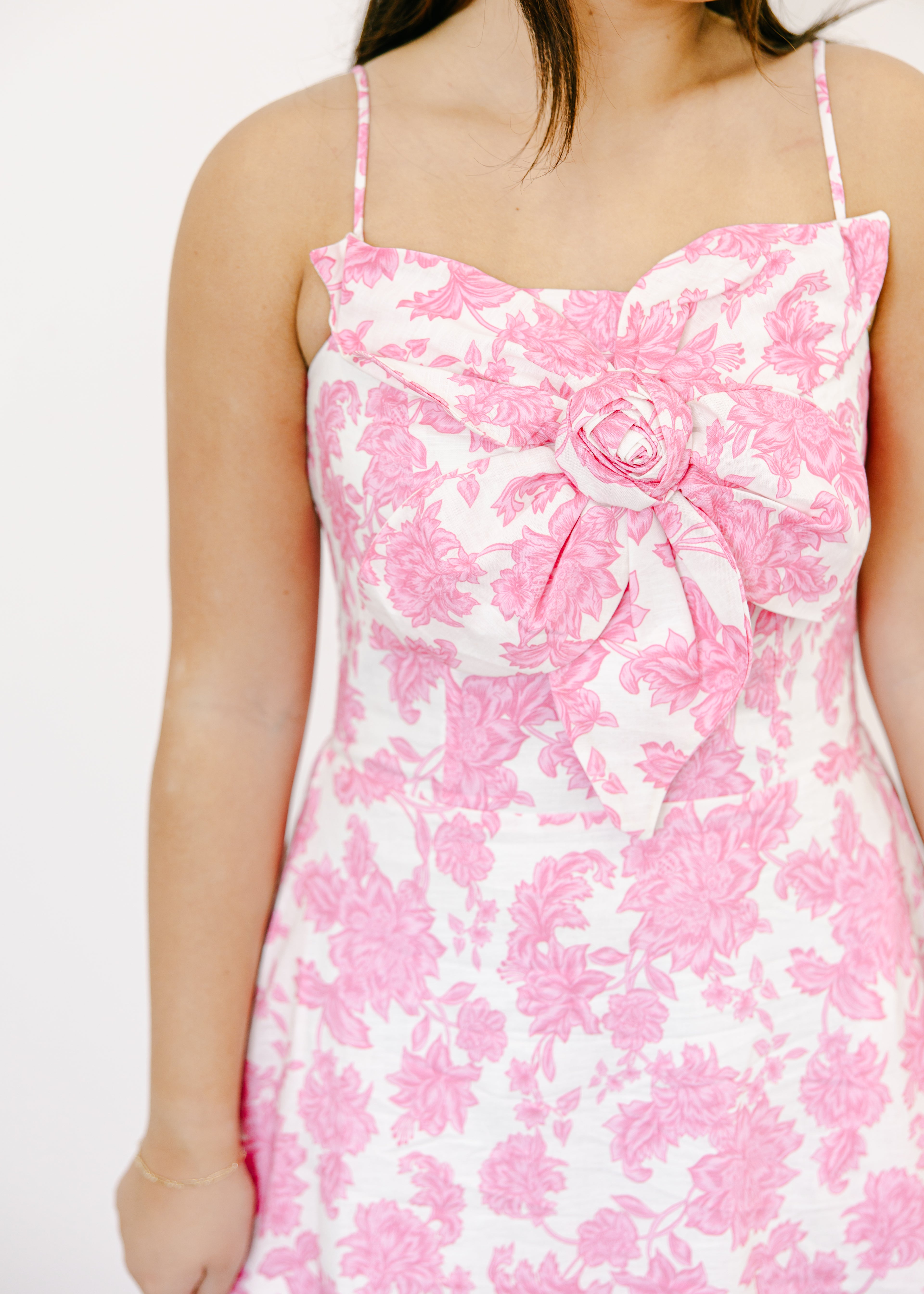 Rosette Charm Floral Maxi Dress